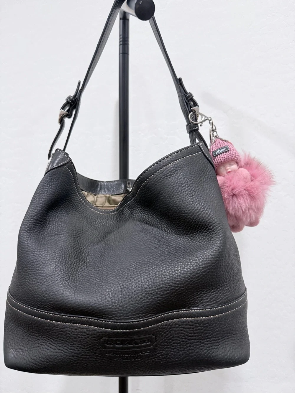 Vintage Coach Pebbled Leather Bucket Hobo Bag